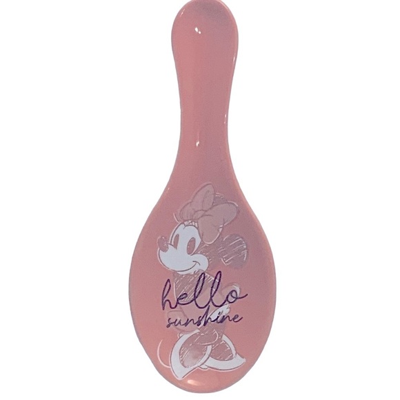 Disney Minnie Mouse Spoon Rest Ceramic Hello Sunshine NWT Mid Century Pink Coral - Picture 12 of 16